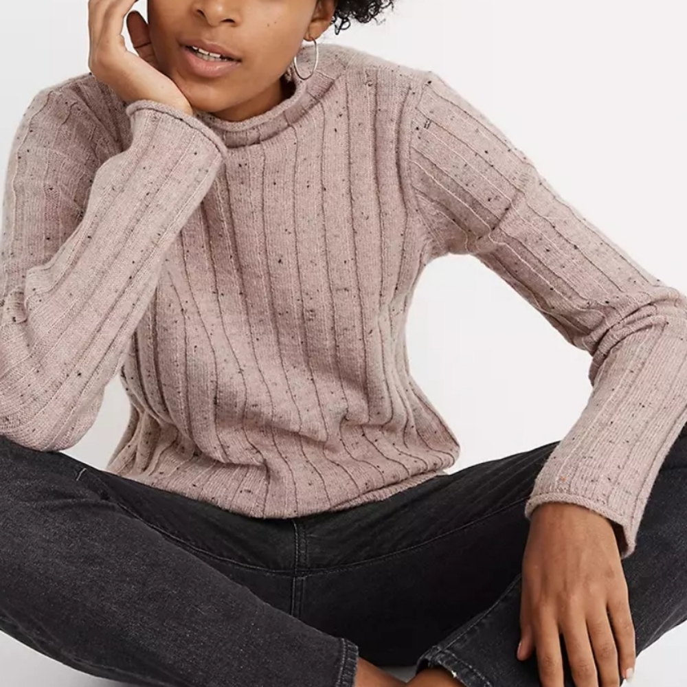 Madewell Donegal Evercrest Turtleneck Sweater in Coziest Yarn Size L NWT